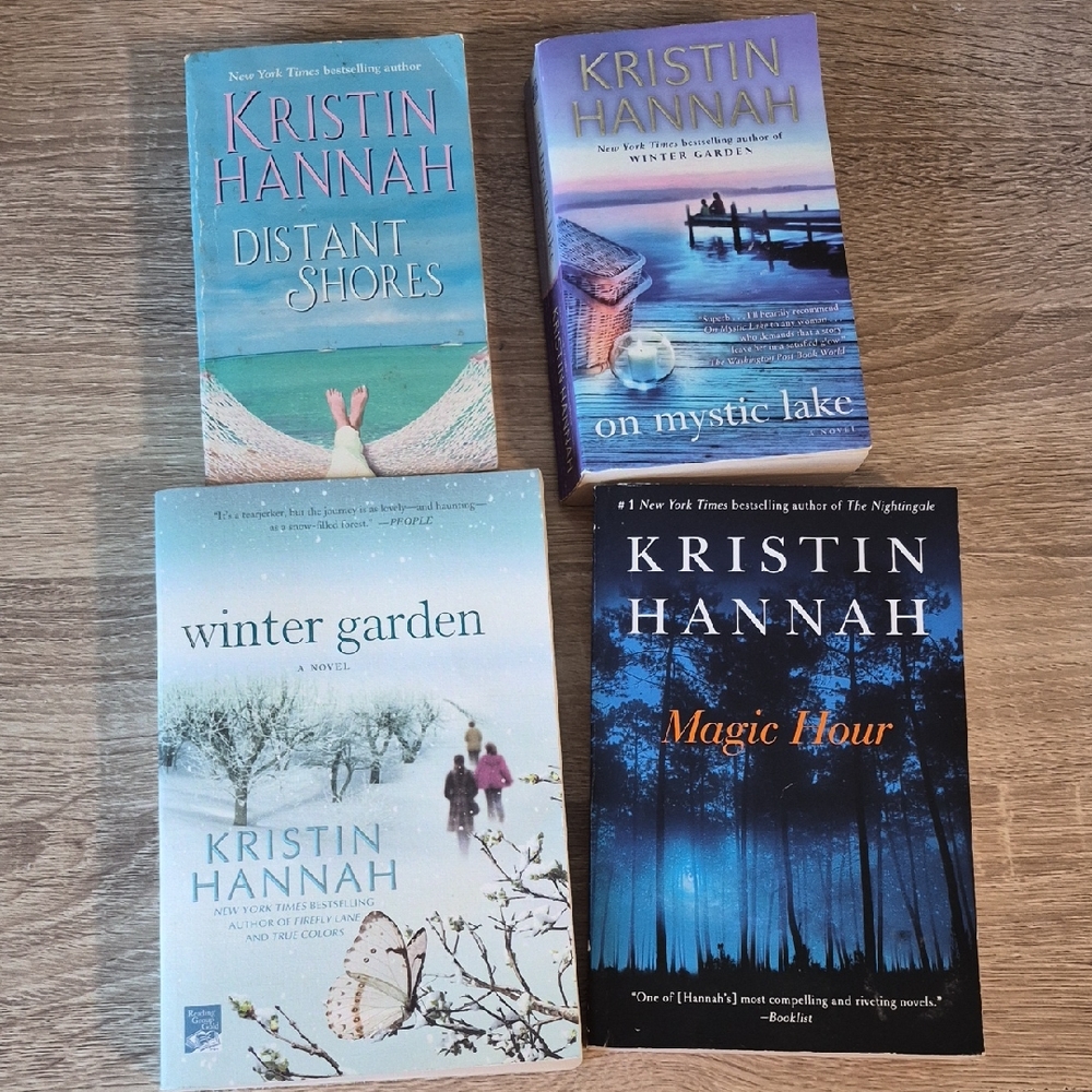 Kristin Hannah Book Set with Blue and Black Covers